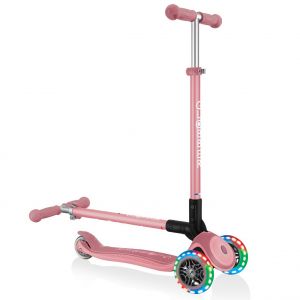 Самокат Globber Primo Foldable Plus Lights (пастельно-розовый)