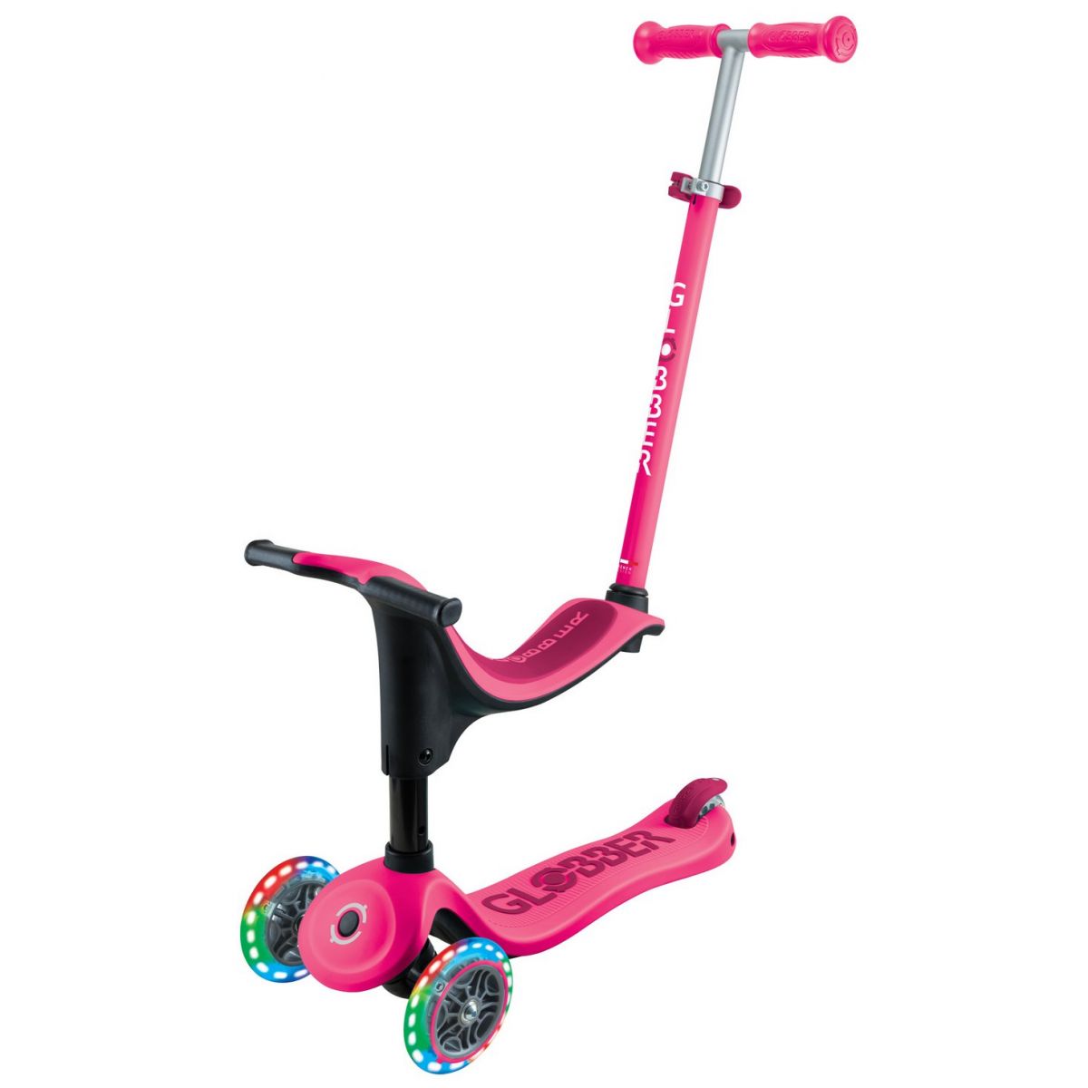 Біговел-самокат Globber GO-UP sporty Lights 4in1 (Purpur Pink)