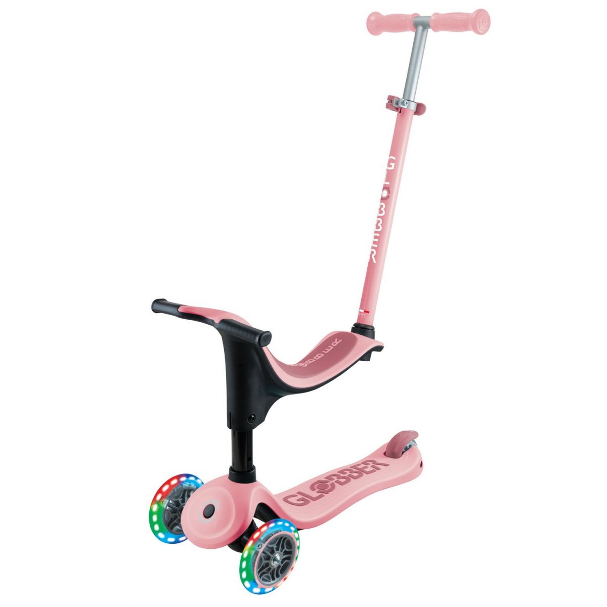 Біговел-самокат Globber GO-UP sporty Lights 4in1 (Pastel Pink new)