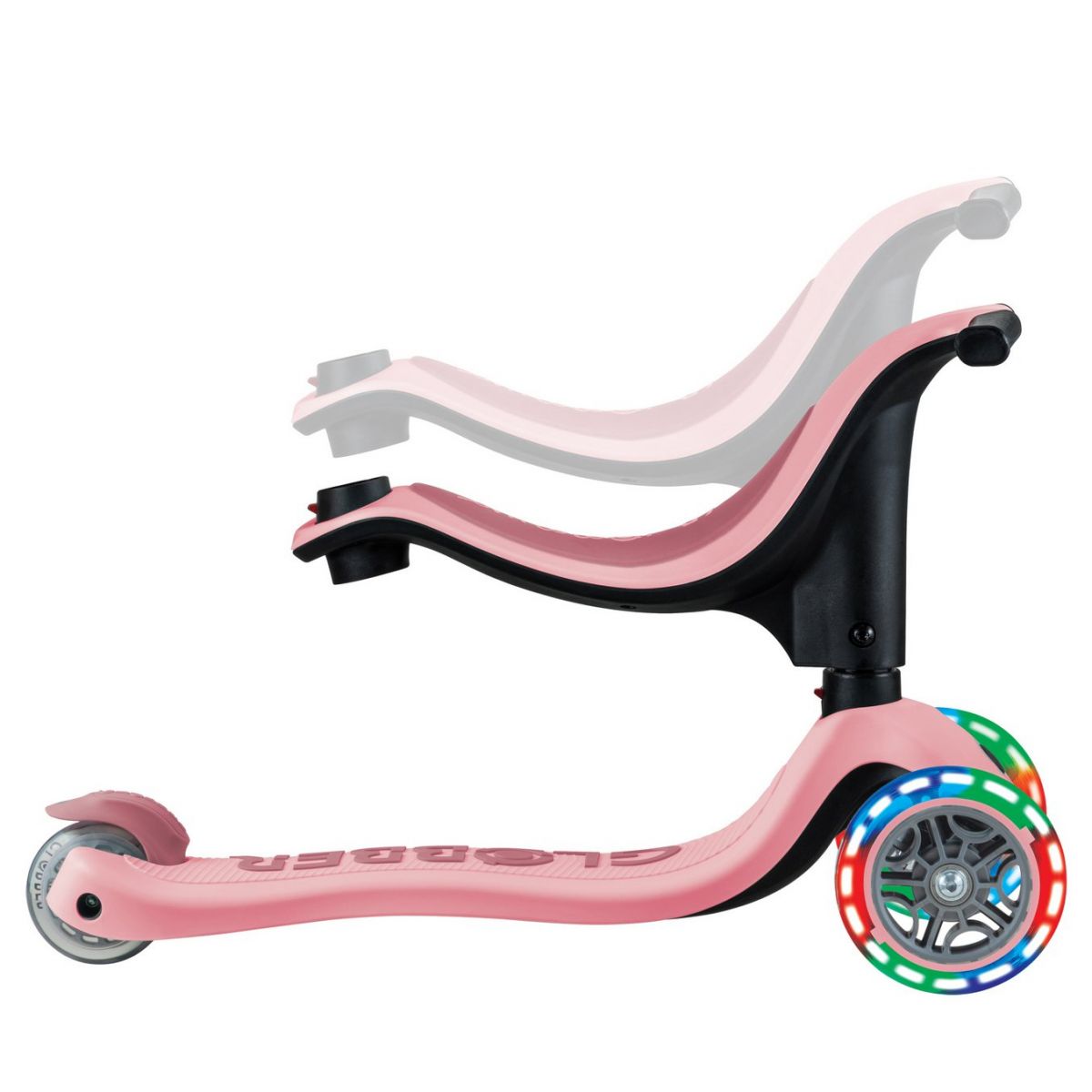 Біговел-самокат Globber GO-UP sporty Lights 4in1 (Pastel Pink new)