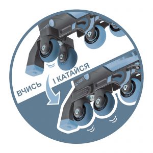 Ролики Globber 2 в 1 (сіро-сині)