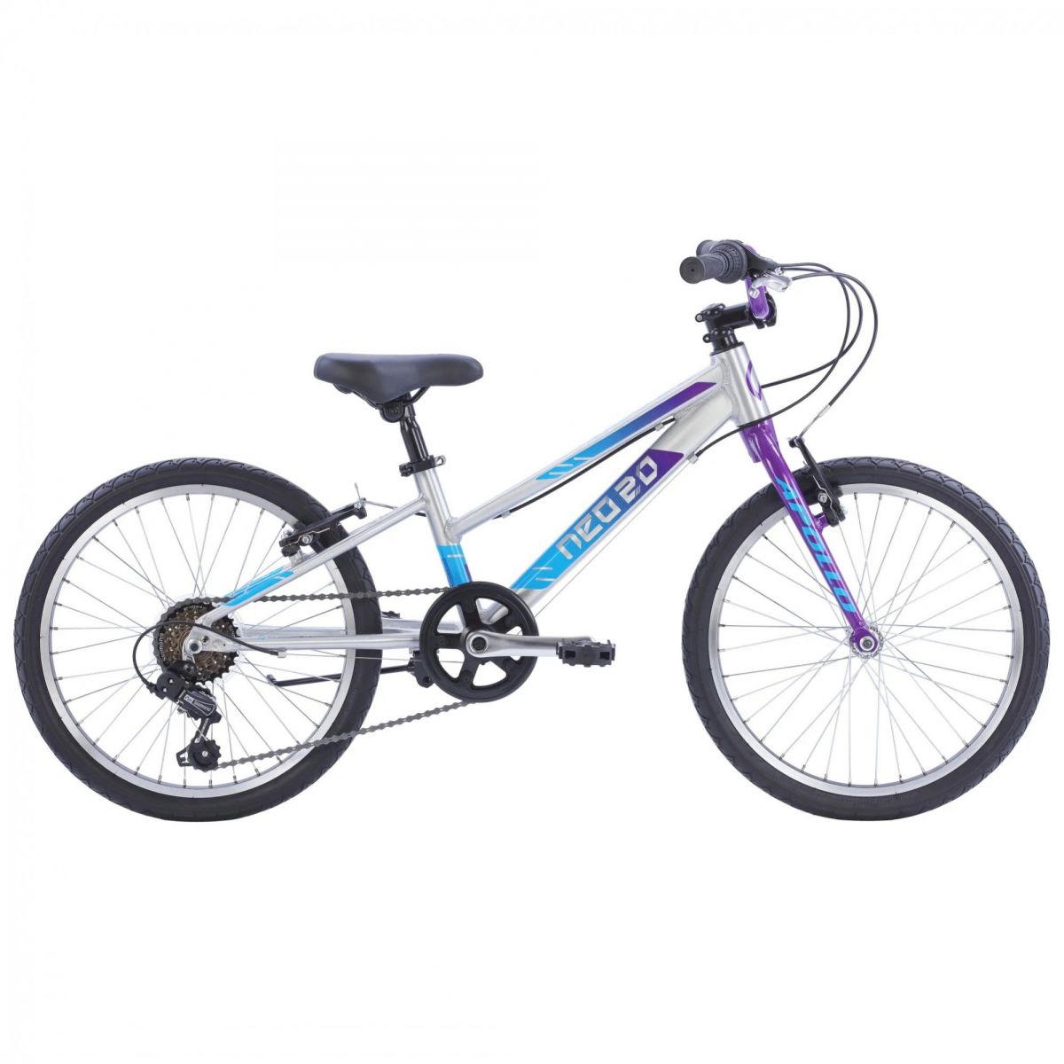 Велосипед 20" Apollo Neo 6s girls (Brushed Alloy - Purple - Blue Fade)