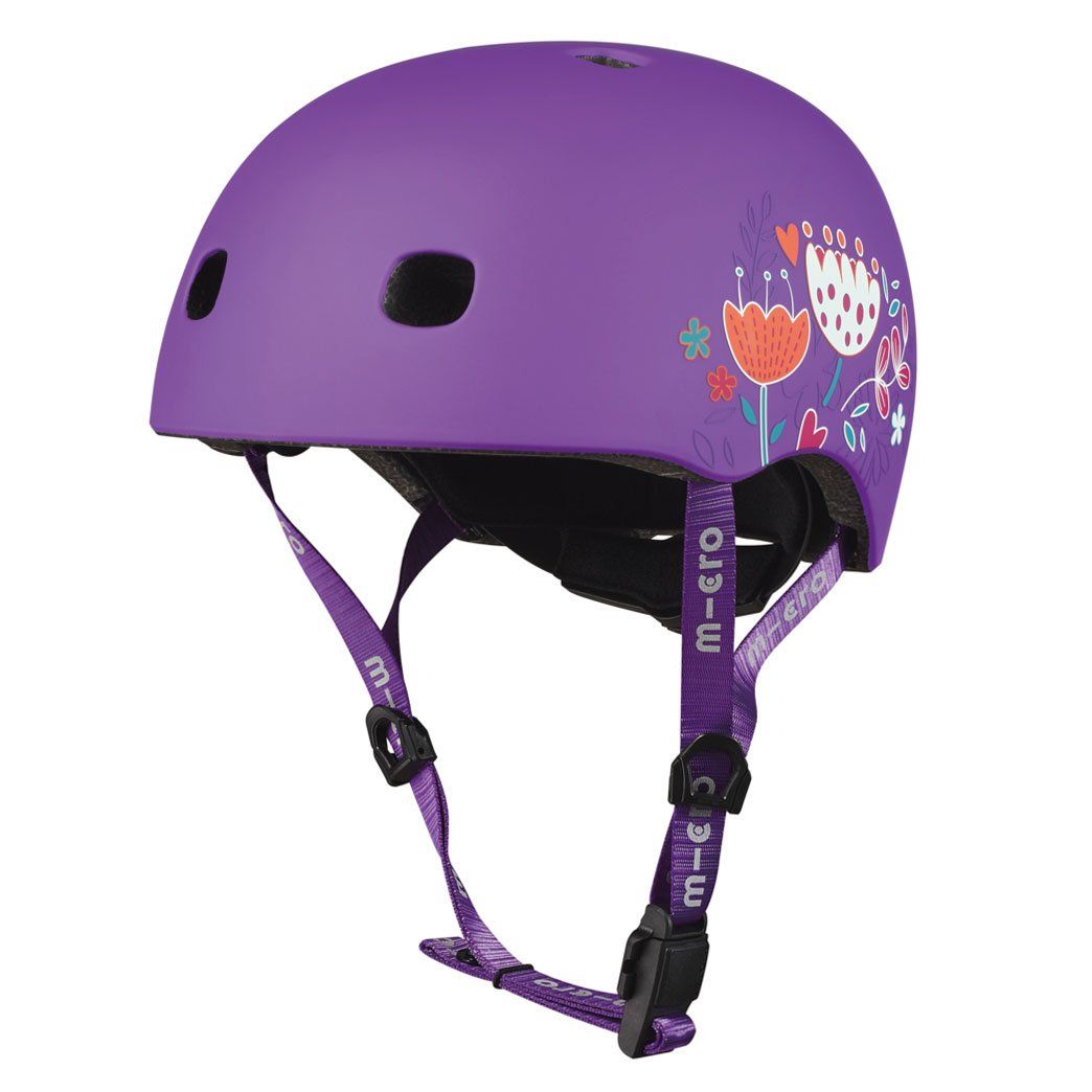 Шолом захисний Micro Floral Purple new LED