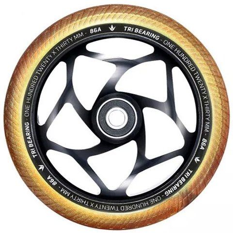 Колесо для трюкового самокату Blunt Tri Bearing 120mm - 30mm Wheel (Black - Gold)