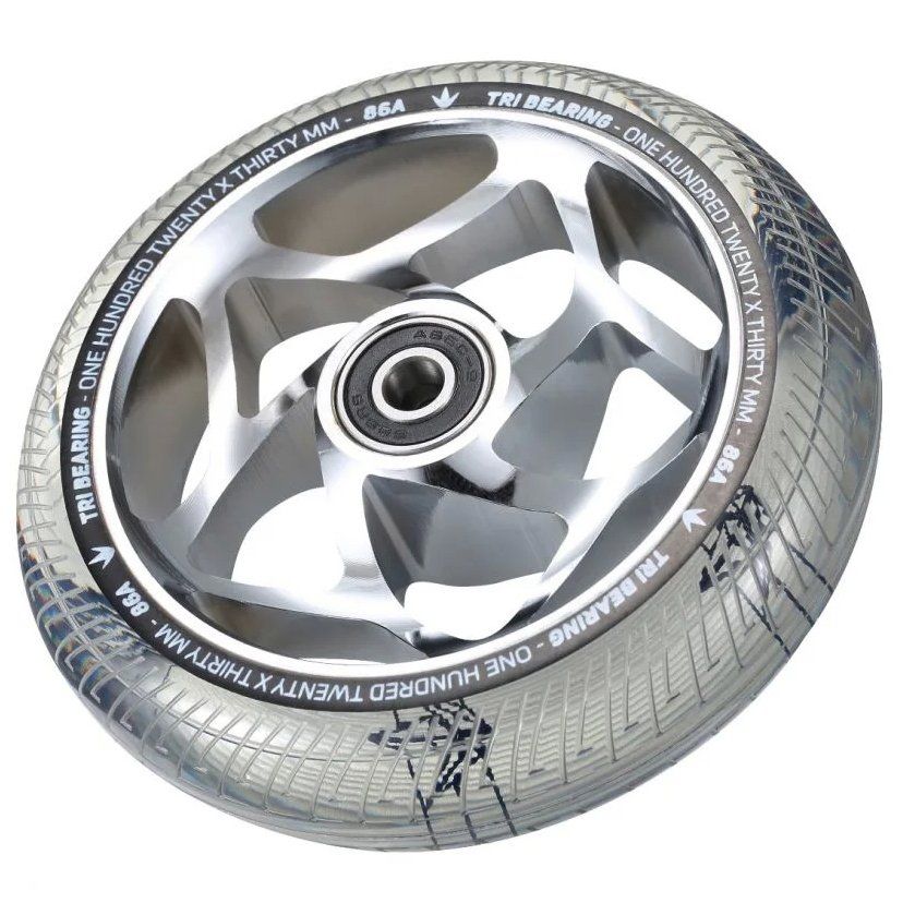 Колесо для трюкового самокату Blunt Tri Bearing 120mm - 30mm Wheel (Chrome - Clear)