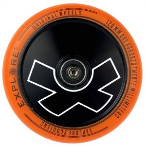 Колесо для трюкового самокату Explore 120 mm Full Core (Black-orange)