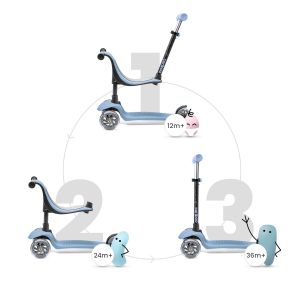 Беговел-самокат Cariboo Twist 3 LED (Ash Blue)