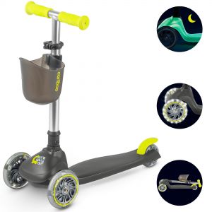 Самокат детский Cariboo Ghost LED (lime glow)