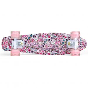 Скейтборд Movino Graffiti 22" LED (рожевий)
