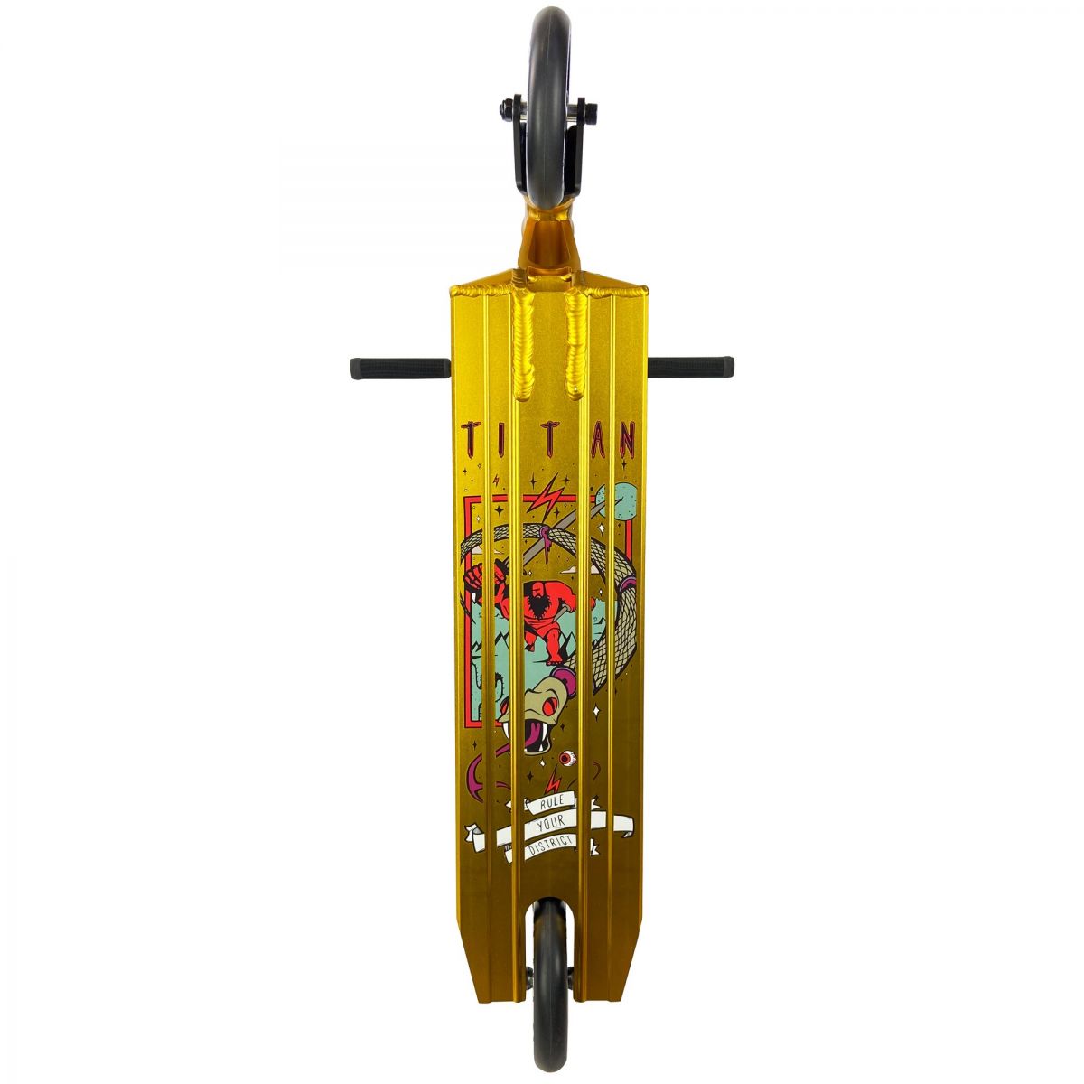 Трюковой самокат District Titan Complete Scooter (Ano Gold - Black)