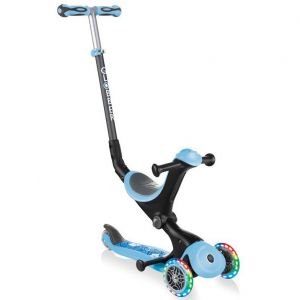 Беговел-самокат Globber GO-UP Deluxe Lights 5in1 (Pastel Blue - Flowers)