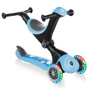 Біговел-самокат Globber GO-UP Deluxe Lights 5in1 (Pastel Blue - Flowers)