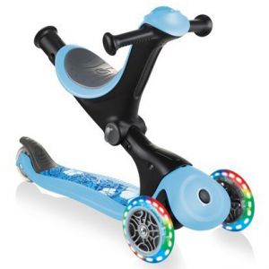 Біговел-самокат Globber GO-UP Deluxe Lights 5in1 (Pastel Blue - Flowers)