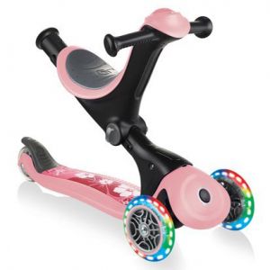 Біговел-самокат Globber GO-UP Deluxe Lights 5in1 (Pastel Pink - Flowers)