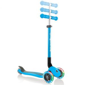 Самокат Globber My Free Primo Foldable Lights (голубой)