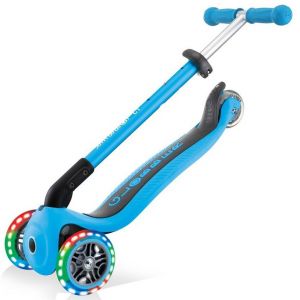 Самокат Globber My Free Primo Foldable Lights (голубой)