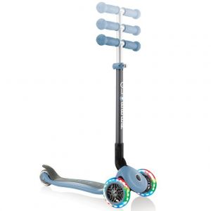 Самокат Globber My Free Primo Foldable Lights (попелясто-синій)