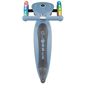Самокат Globber My Free Primo Foldable Lights (попелясто-синій)