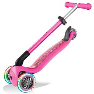 Самокат Globber My Free Primo Foldable Lights (Neon Pink - Flowers)