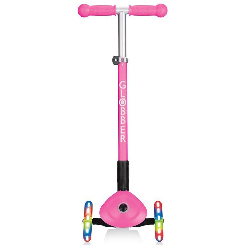 Самокат Globber My Free Primo Foldable Lights (Neon Pink - Flowers)