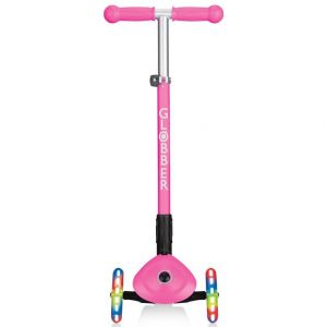 Самокат Globber My Free Primo Foldable Lights (Neon Pink - Flowers)