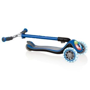 Самокат Globber My Free Fold Up Lights Elite Prime (синий)