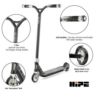 Трюковий самокат Hipe H10 (Silver-black)