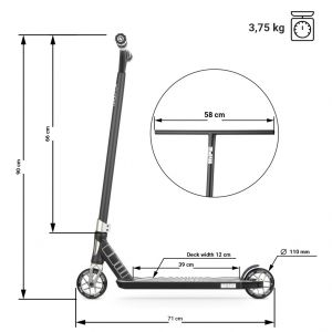 Трюковий самокат Hipe H10 (Silver-black)