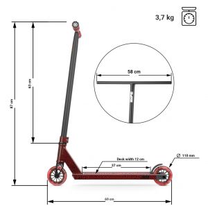 Трюковой самокат Hipe H11 (Black-red Lava)