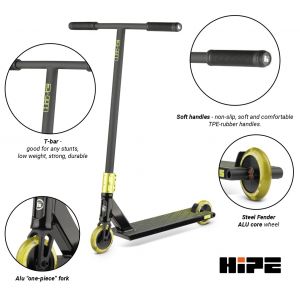 Трюковой самокат Hipe H5 2022 (Black-lime)