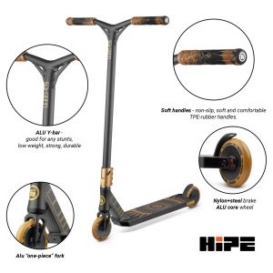 Трюковий самокат Hipe L20 (black-brown)