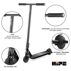 Трюковий самокат Hipe XL v2 (black)
