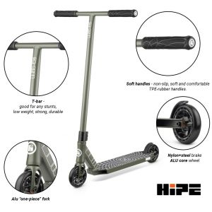 Трюковий самокат Hipe H8 (Gunmetal-grey)