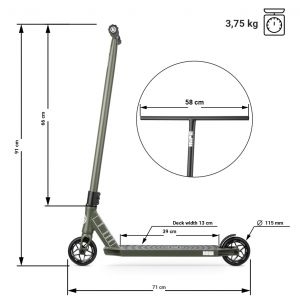 Трюковий самокат Hipe H8 (Gunmetal-grey)