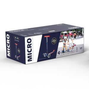 Самокат Mini Micro Deluxe Foldable LED (Navy Blue)