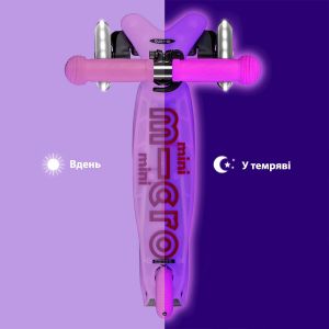 Самокат Mini Micro Deluxe Glow LED (Cold Pink)