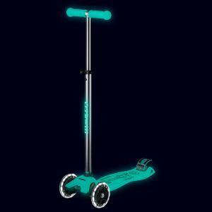 Самокат Maxi Micro Deluxe Glow LED (Jelly Green)