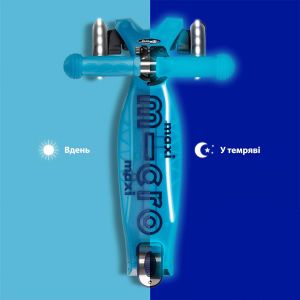 Самокат Maxi Micro Deluxe Glow LED Plus (Blue Crystal)