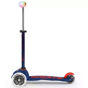 Самокат Mini Micro Deluxe Navy blue Magic LED (синий)