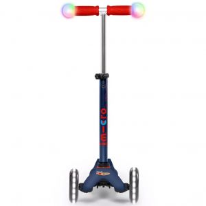 Самокат Mini Micro Deluxe Navy blue Magic LED (синий)