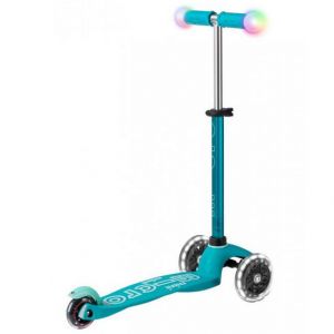 Самокат Mini Micro Deluxe Aqua Magic LED (голубой)
