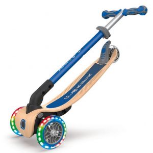Самокат Globber Primo Foldable Wood Lights (Navy Blue)