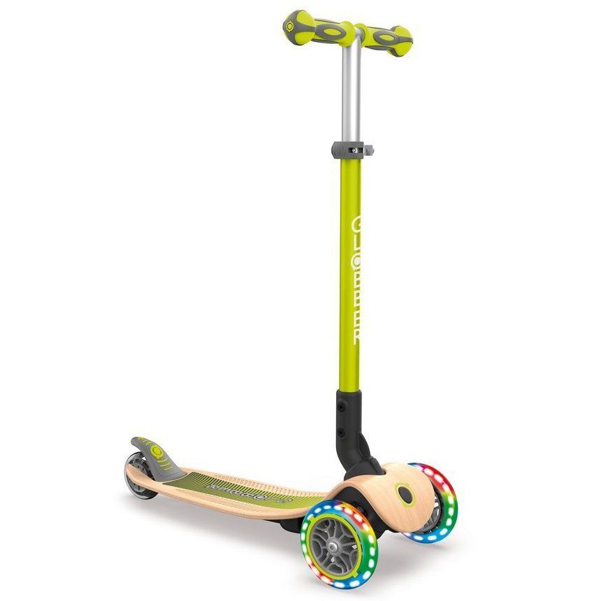 Самокат Globber Primo Foldable Wood Lights (Lime Green)