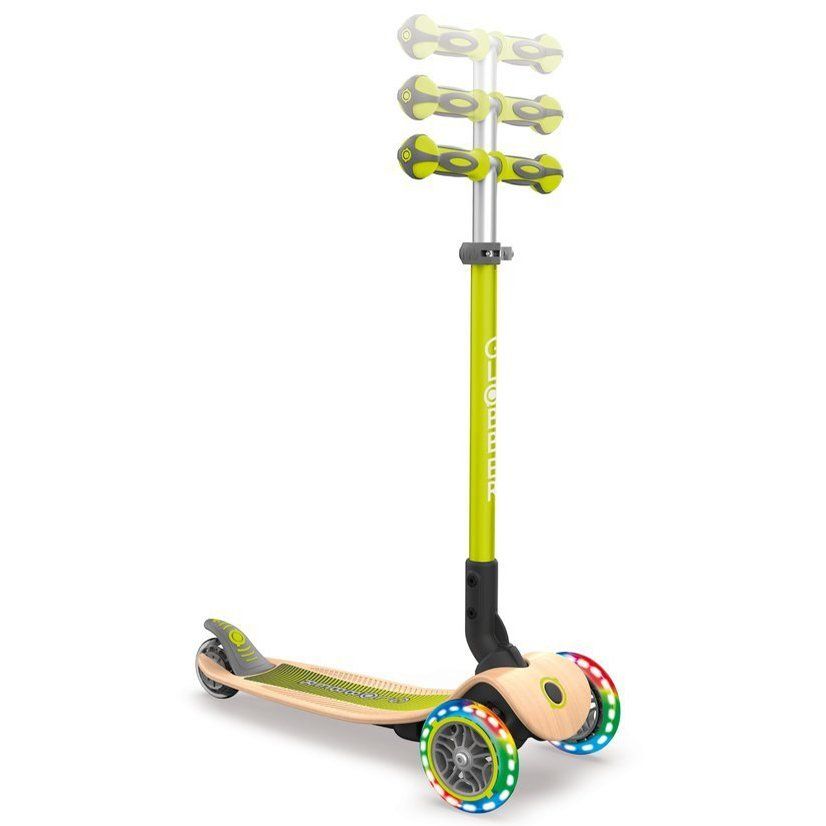 Самокат Globber Primo Foldable Wood Lights (Lime Green)