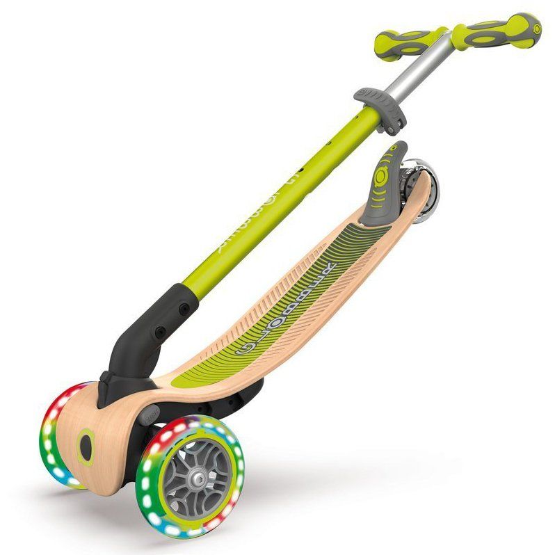 Самокат Globber Primo Foldable Wood Lights (Lime Green)