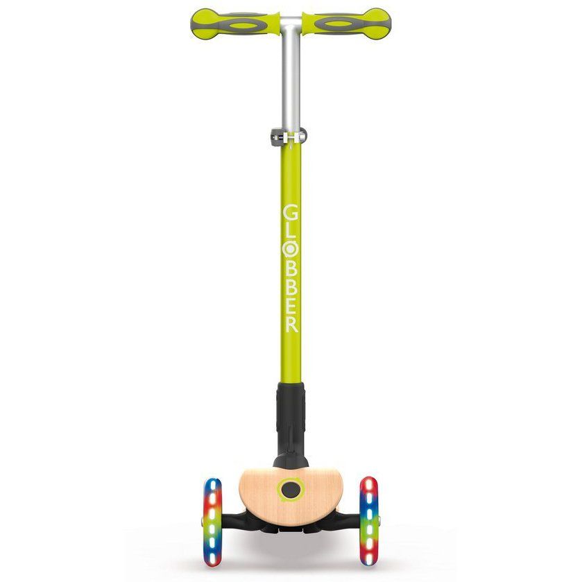 Самокат Globber Primo Foldable Wood Lights (Lime Green)