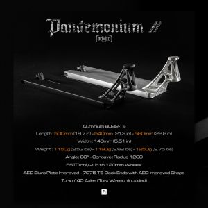 Дека Ethic Pandemonium V2 Boxed 500mm Pro Scooter Deck (RAW)