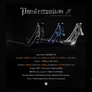 Дека Ethic Pandemonium V2 500mm Pro Scooter Deck (Black)