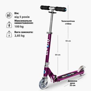 Самокат Micro Sprite Purple Metallic (фиолетовый)