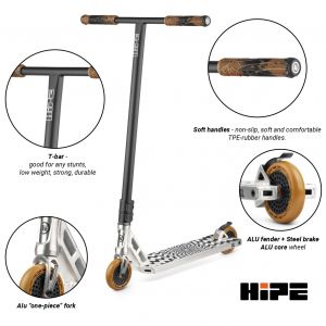 Трюковий самокат Hipe XL v2 (silver-brown)